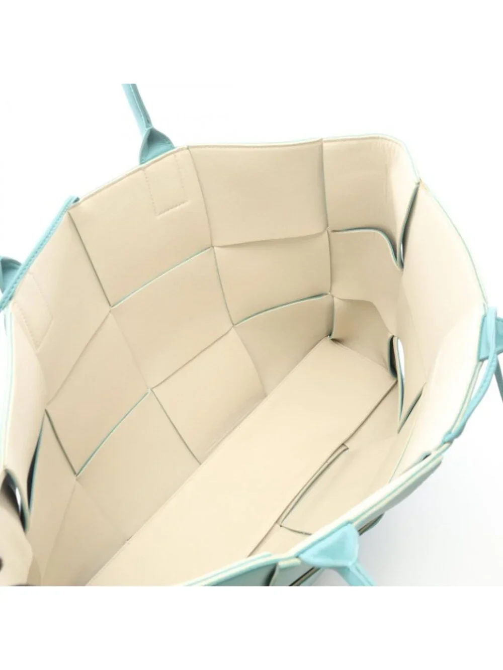Bottega Veneta Tote the Arco Large Intrecciato Light Blue Leather